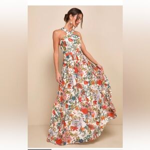 Lulus Floral Halter Maxi Dress